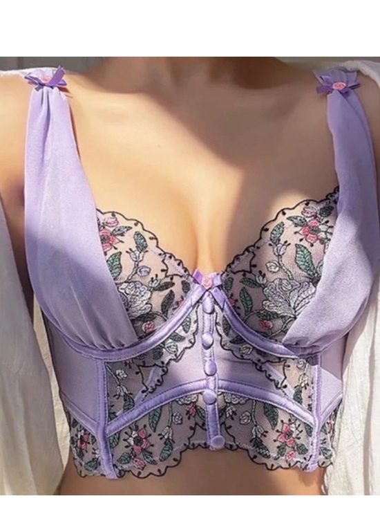 For Love And Lemons Tops - For Love & Lemona Floral Lace Longline Bustier